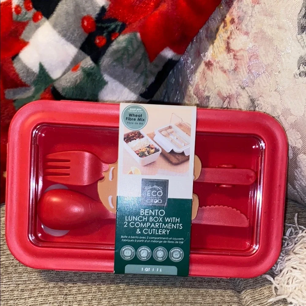❤️NWT ECO Circoa Bento Lunch Box within 2 Compartments & Cutlery